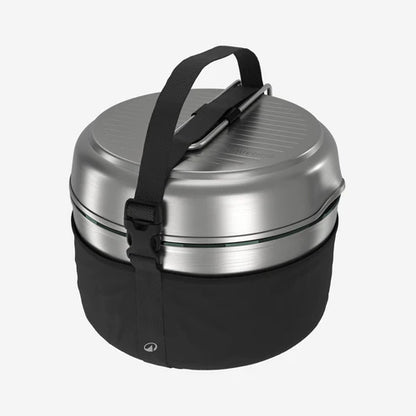 Quechua Stainless steel non-stick camping cookset 500 for 2 people - 15-piece