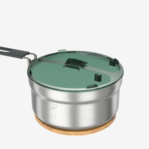 Quechua Stainless steel non-stick camping cookset 500 for 2 people - 15-piece