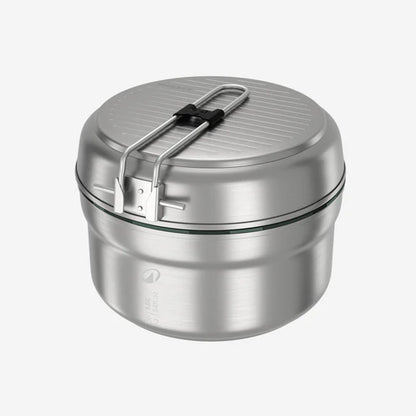 Quechua Stainless steel non-stick camping cookset 500 for 2 people - 15-piece